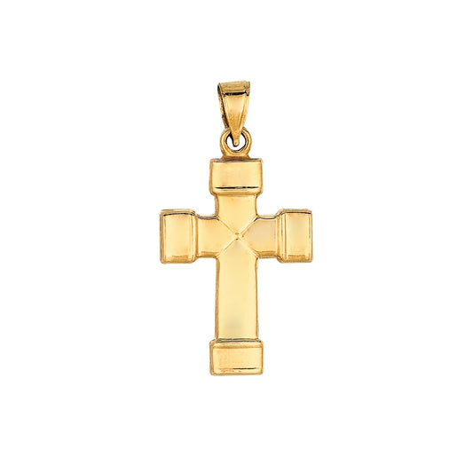 14K Yellow Gold Puffy Cross