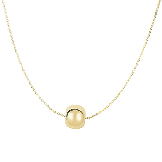 14K Gold Polished Rondel Necklace