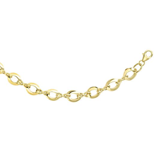 14K Gold Polished Oval Link