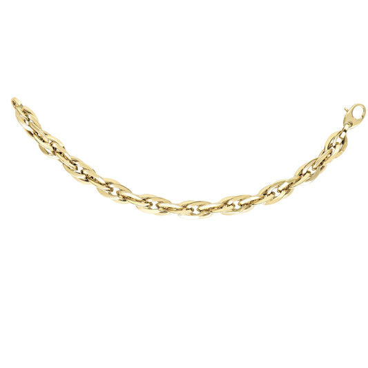 14K Gold Polished Graduated Double Oval Link