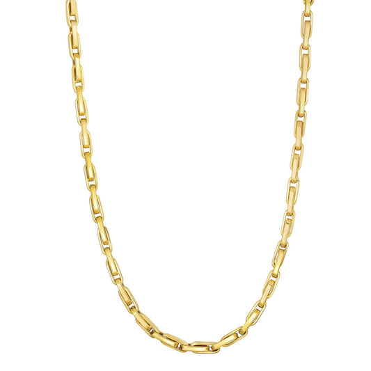 14K Gold Fancy Oval Box Link Chain Necklace