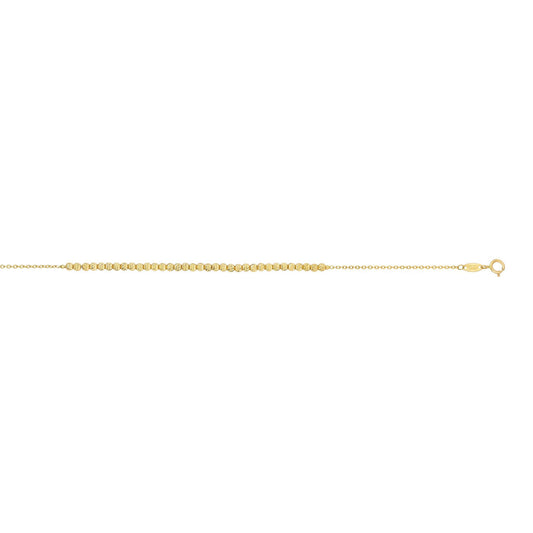 14K Gold Diamond Cut Bead Bracelet