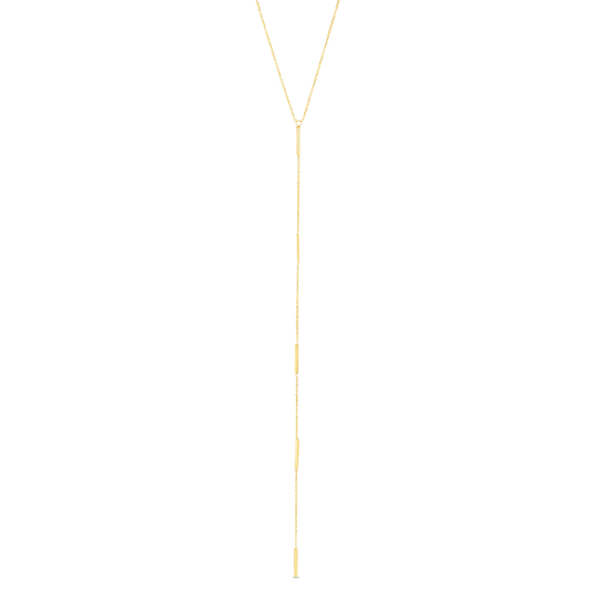 14K Geo Station Bar Y-Necklace