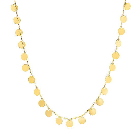 14K Gold Multi-Strand Bead Station Choker