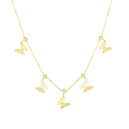 14K Gold Butterfly Slide Necklace