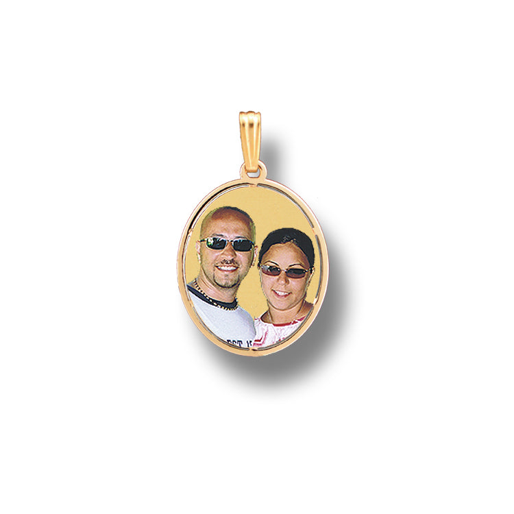 14K Gold Oval Picture Pendant with Cut-Out - Personalized Custom Jewelry with Your Pictures