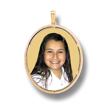 Oval Picture Pendant with Cut-Out - Personalized Custom Jewelry with Your Pictures | Sterling Silver