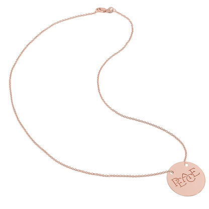 14kt. Gold and Diamonds Peace Disc Necklace with Diamonds