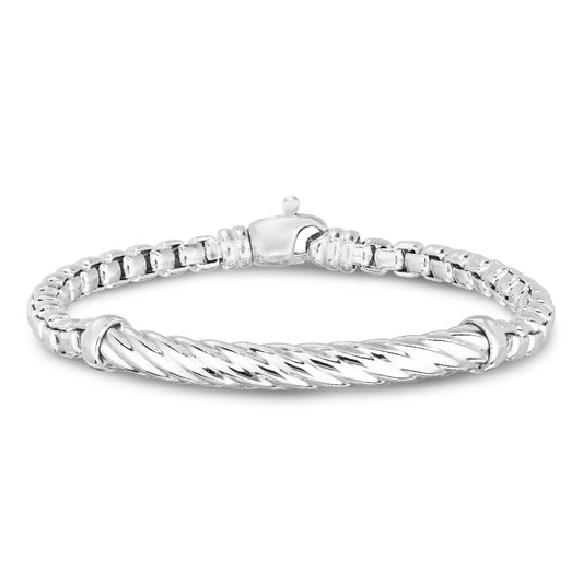 Men's Italian Cable Sterling Silver Bracelet