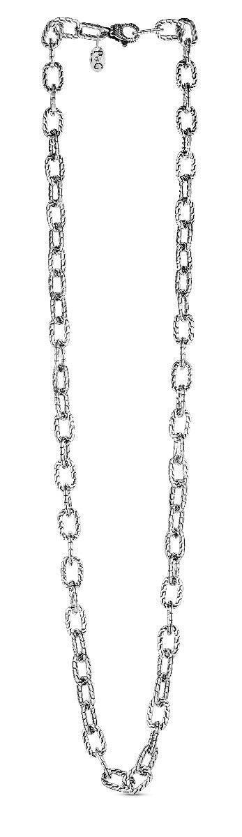 Sterling Silver Woven Link Men's Necklace