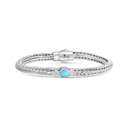 Sterling Silver Woven Bracelet with Gemstone Options