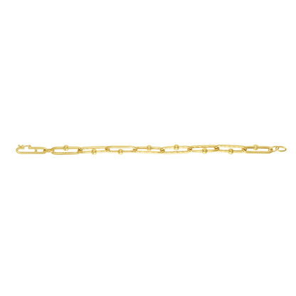 14K Gold Elongated Jax Link Chain with Lobster Clasp.