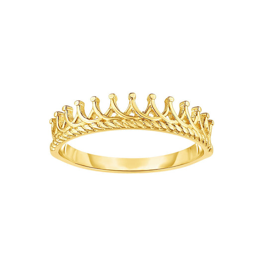 14K Yellow Gold Crown Ring