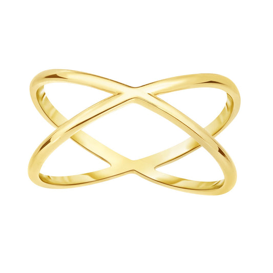 14K Yellow Gold Crisscross Ring