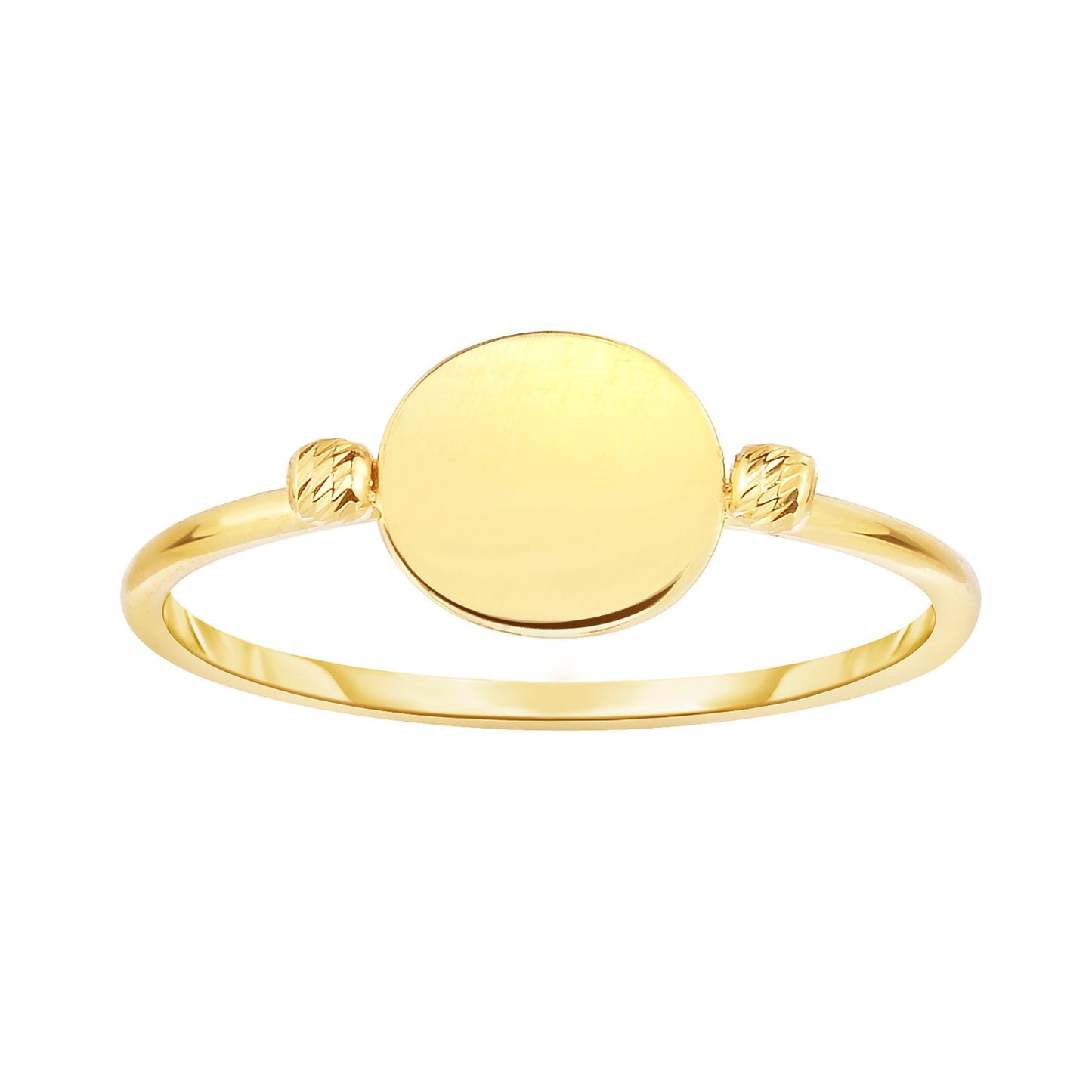 14K Yellow Gold Polished Disc Ring