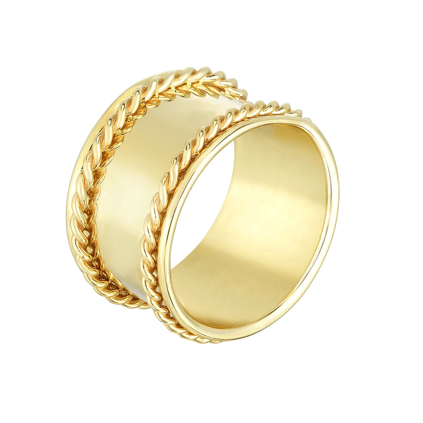 14K Yellow Gold Hammered Band Ring