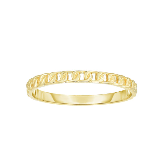 14K Gold Mini Curb Stackable Ring