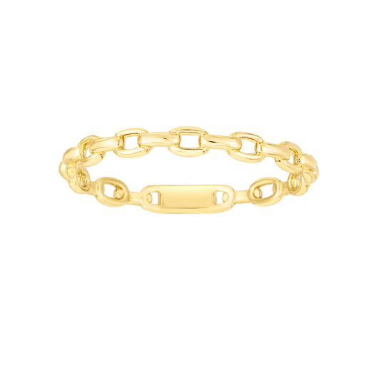 14K Gold Oval Links Stackable Ring