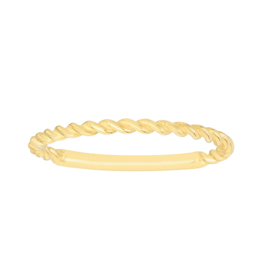 14K Yellow Gold Twisted Stackable Ring