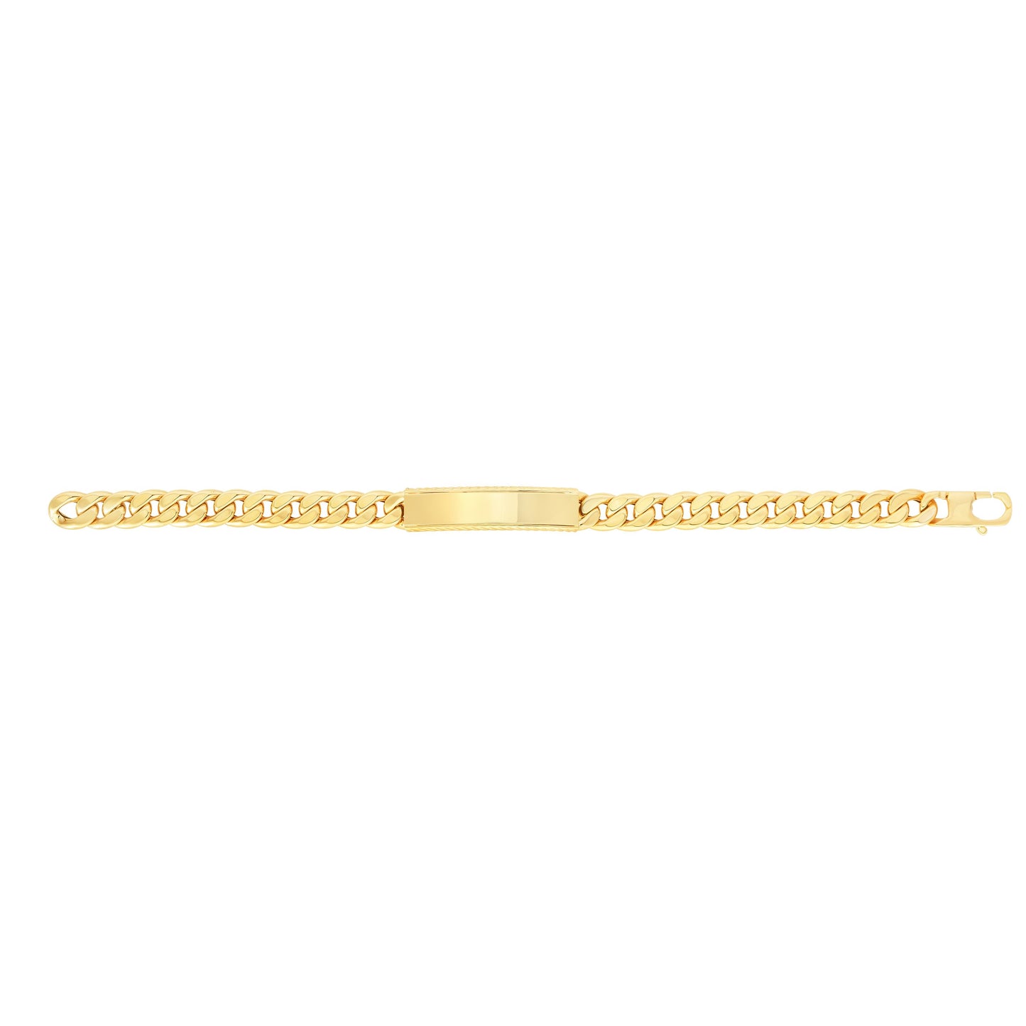 14K Gold Polished ID Bracelet with Lobster Clasp