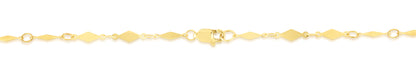 14K Gold Polished Diamond Shape Mirror Chain