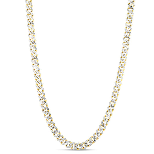 14K Gold Diamond Cut Modern Lite Miami Cuban Chain Necklace