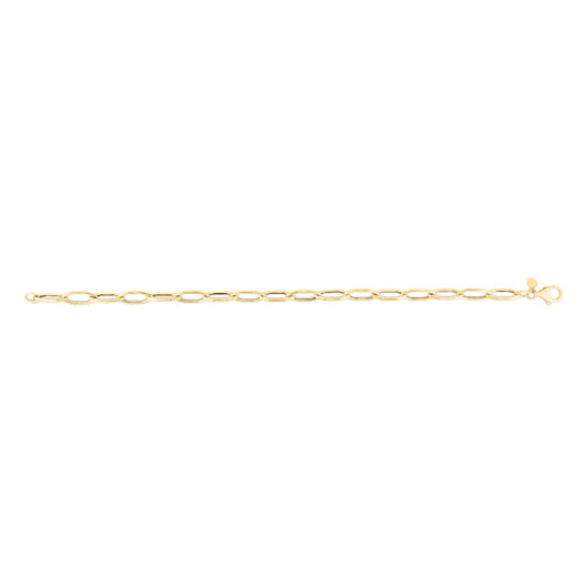 14K Gold Polished Hexagon Link Chain