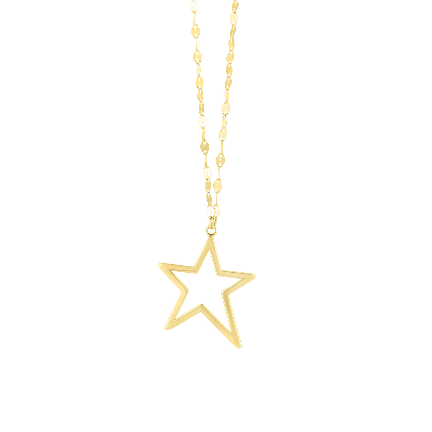 14K Open Star Necklace