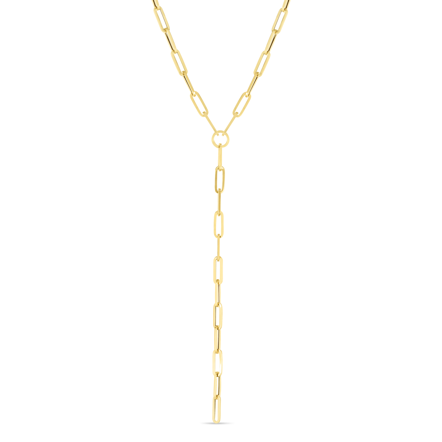 14K Lariat Paperclip Y-Necklace