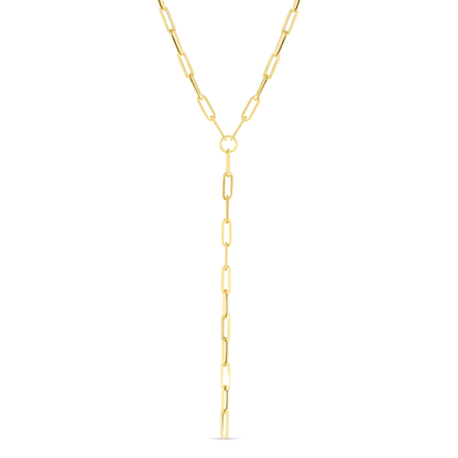 14K Lariat Paperclip Y-Necklace