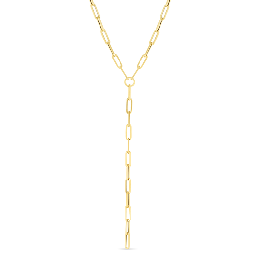 14K Lariat Paperclip Y-Necklace