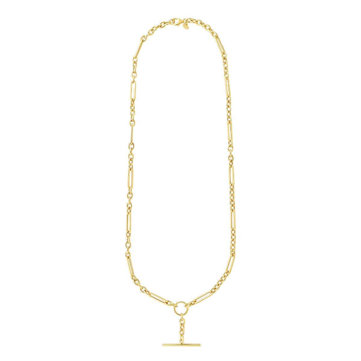 14K Gold Toggle Chain Link Necklace with Lobster Clasp