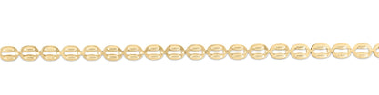 14K Gold Textured Puffed Oval Link Chain with Lobster Clasp.