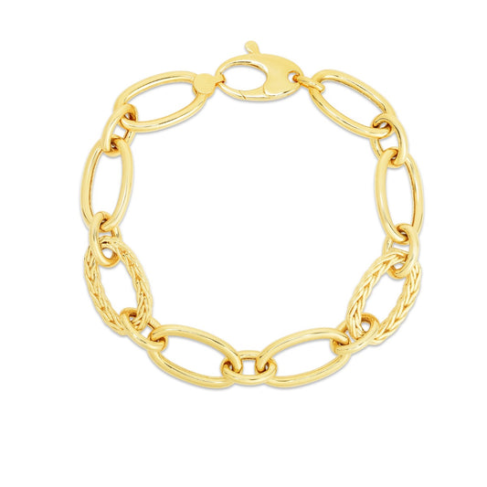 14K Gold Polished Paperclip Bracelet