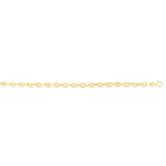 14K Gold Polished Mariner Chain with Lobster Clasp