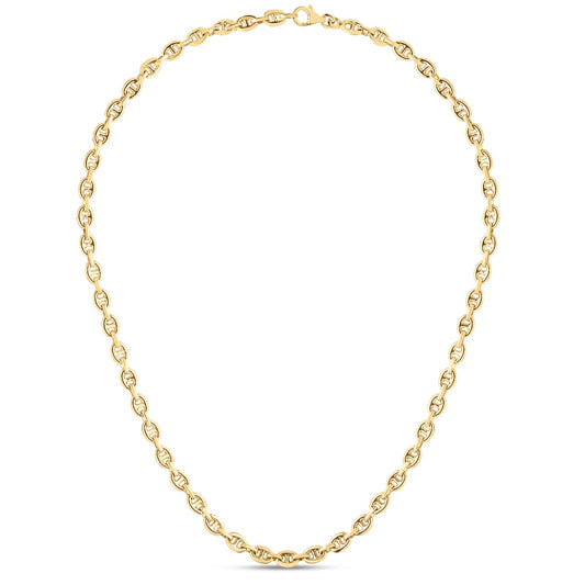 14K Gold Polished Mariner Chain with Lobster Clasp