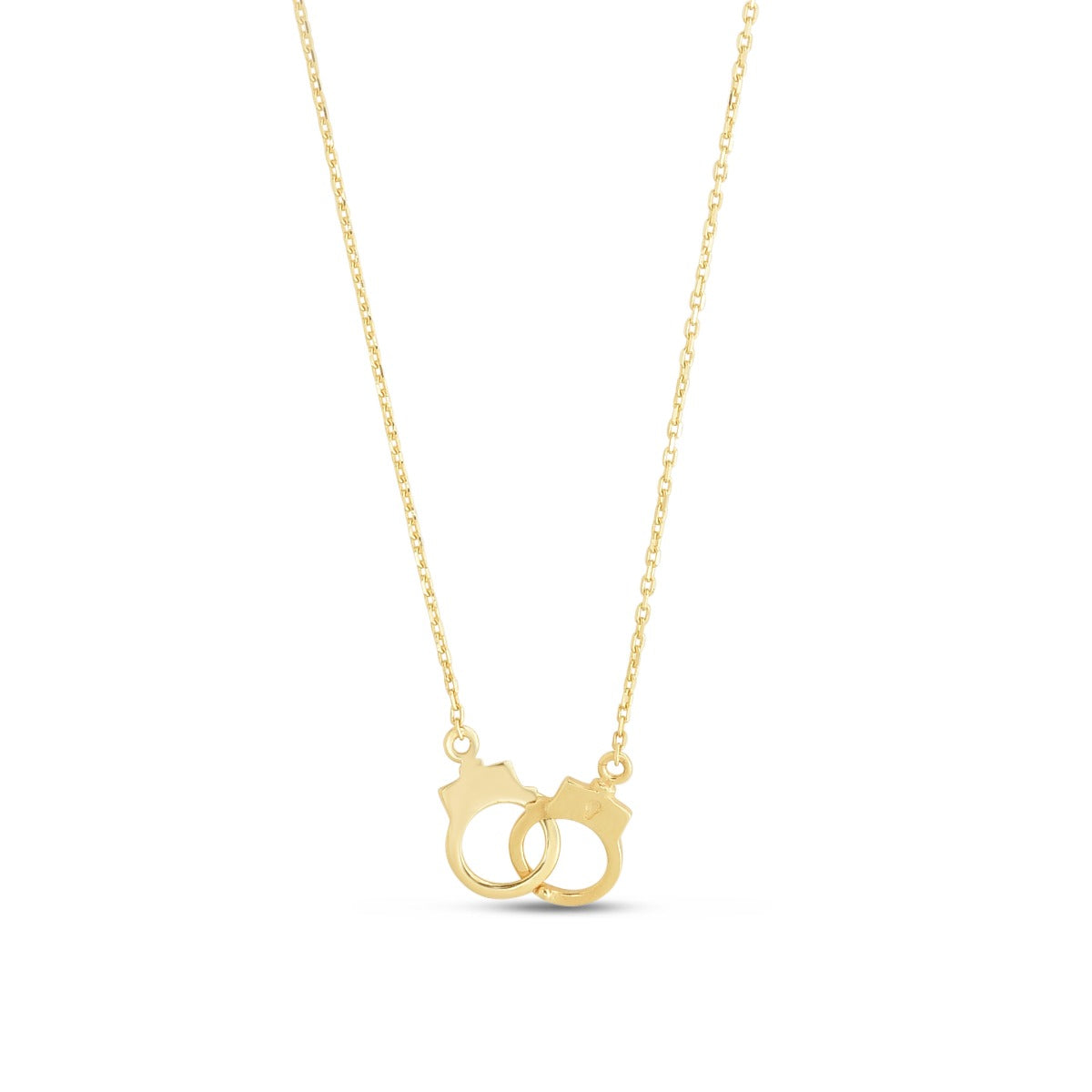 14K Gold Handcuff Necklace with Spring Ring Clasp