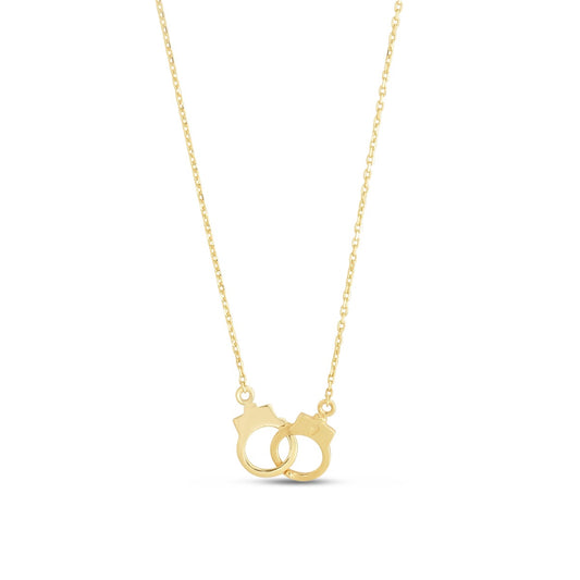 14K Gold Handcuff Necklace with Spring Ring Clasp