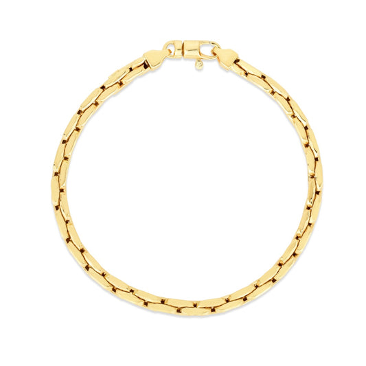 14K Gold Vicenza Polished Link Bracelet with Lobster Clasp