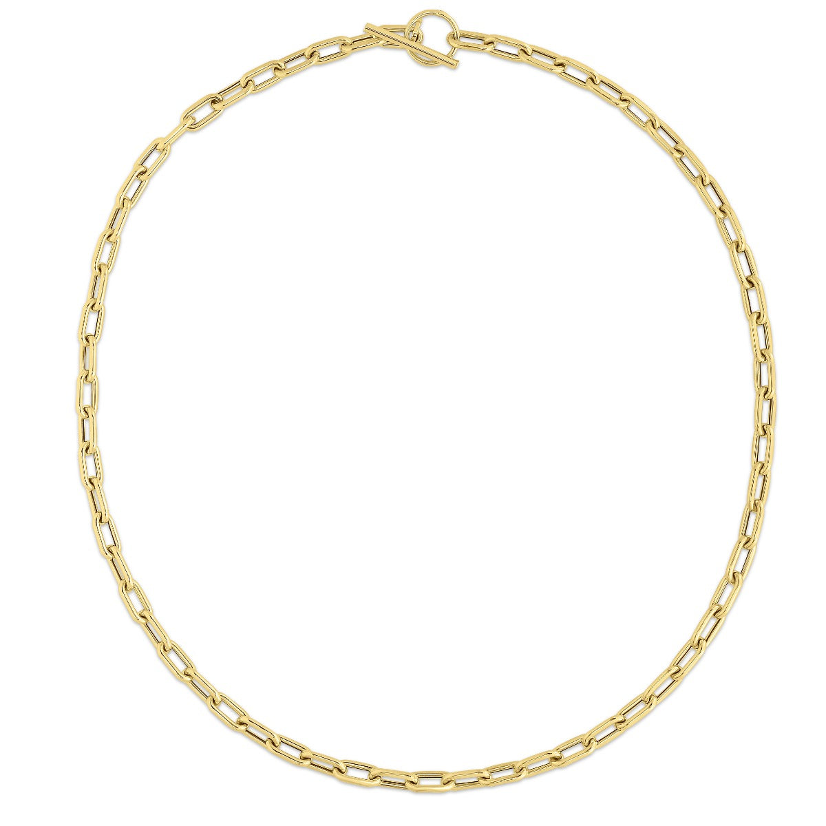 14K Gold Mariner Link Bracelet with Spring Ring Clasp