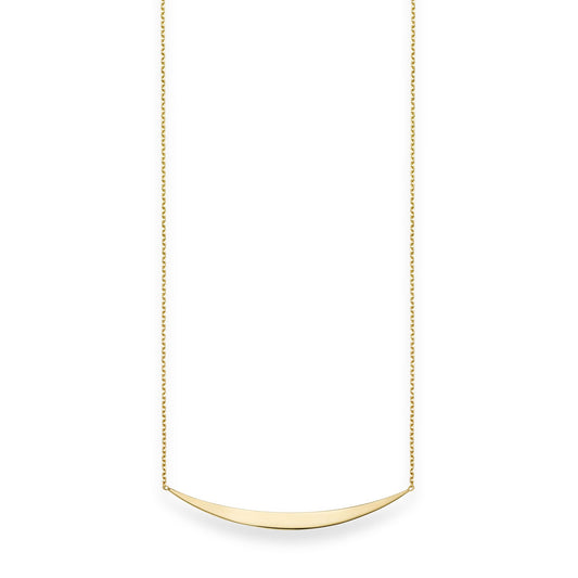 14K Gold Polished Crescent Bar Necklace