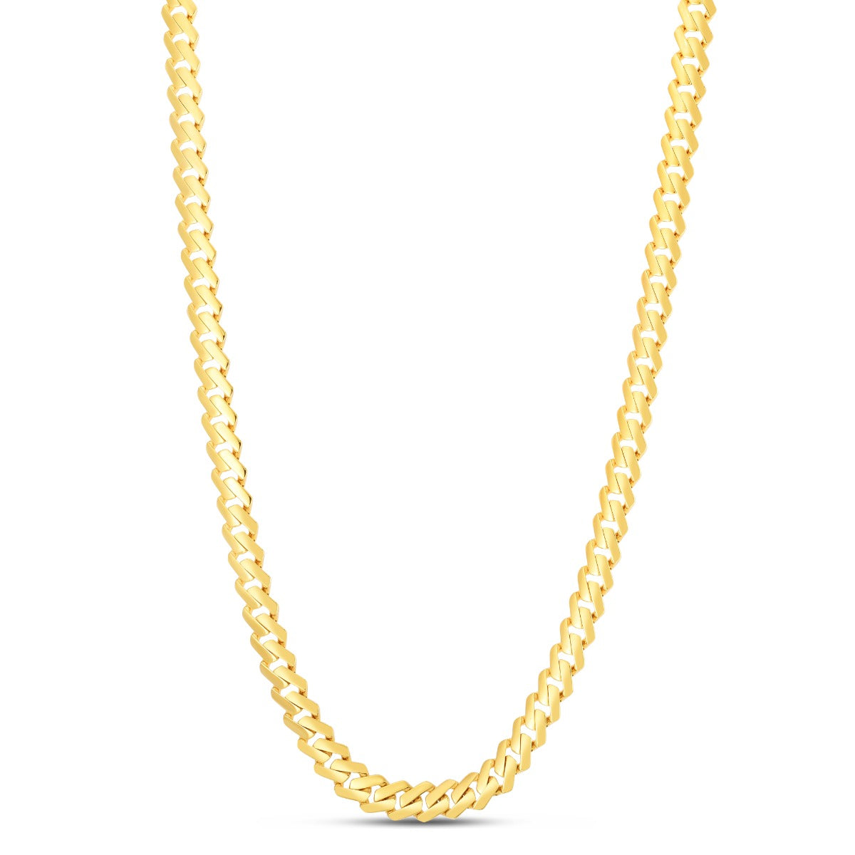 14K Gold Modern Lite Edge Miami Cuban Chain Necklace