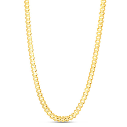 14K Gold Modern Lite Edge Miami Cuban Chain Necklace