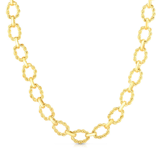 14K Gold Polished Twisted Link Necklace