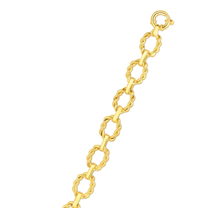 14K Gold Polished Twisted Link Necklace