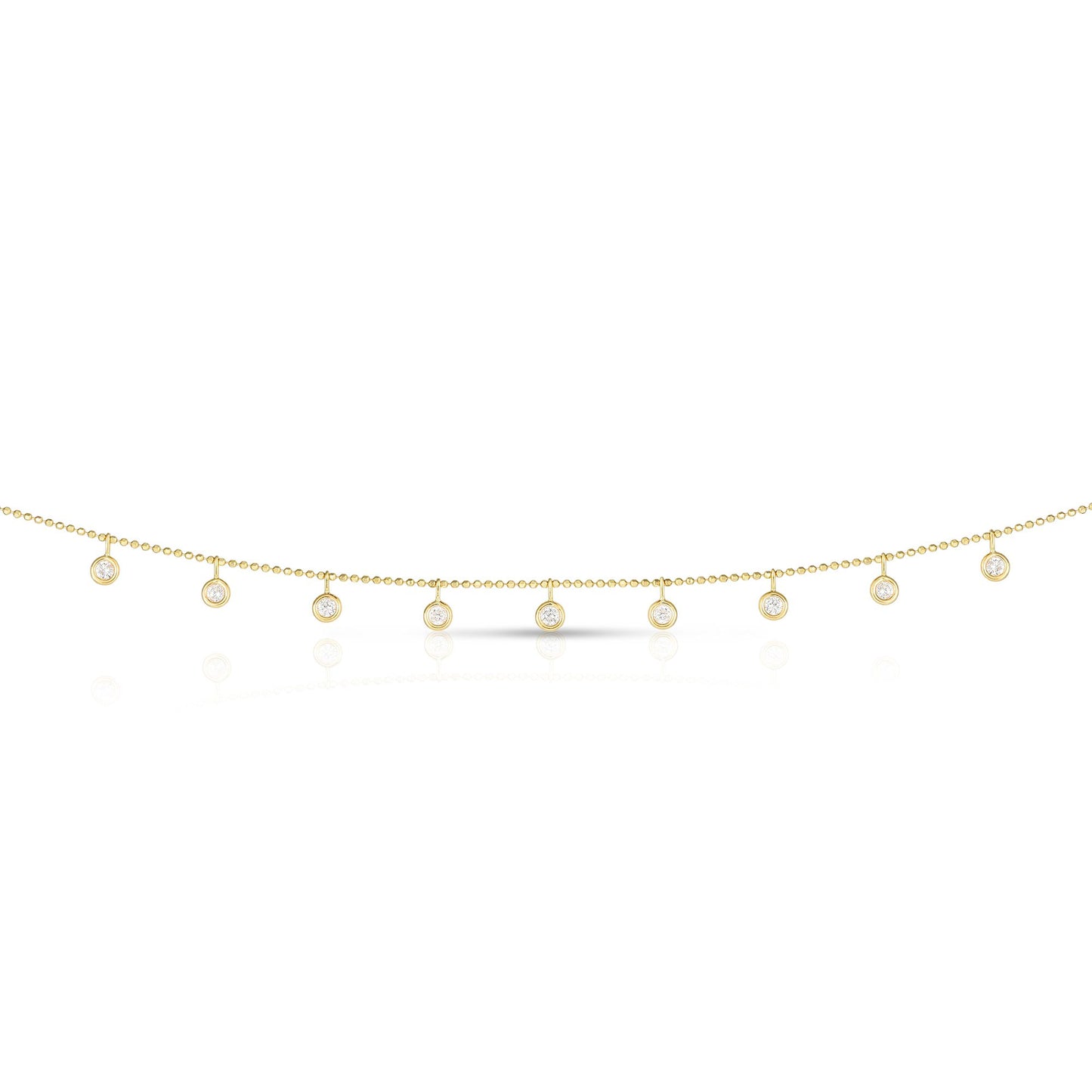 14K Gold Dangling Diamonds Necklace