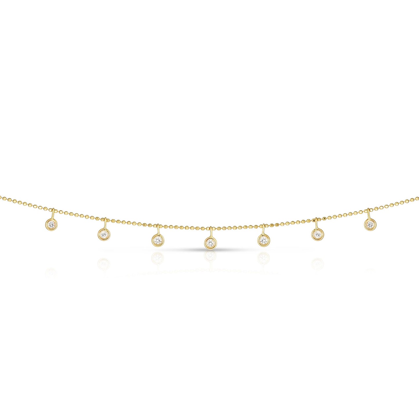 14K Gold Dangling Diamonds Necklace