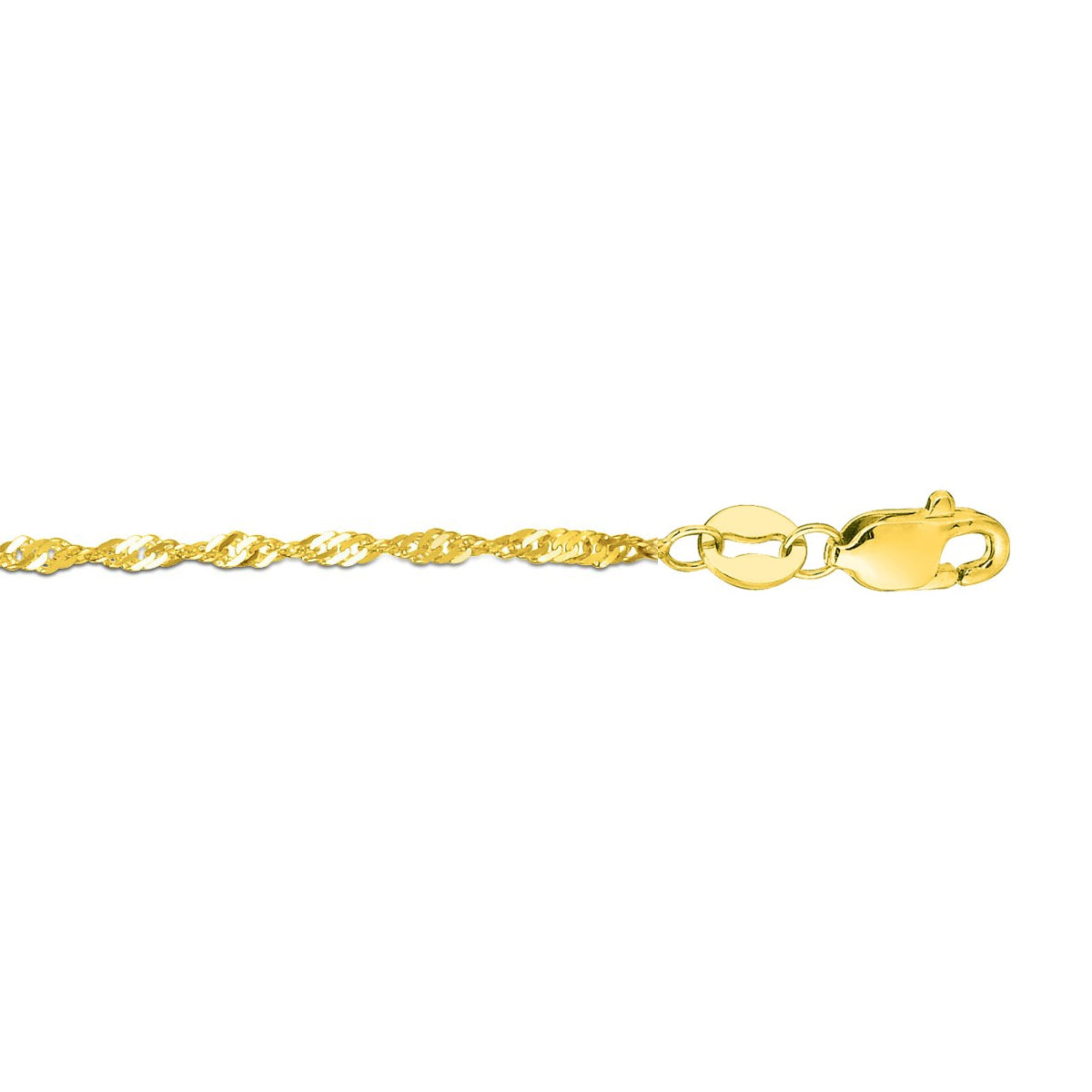 10K Gold Singapore Chain with Lobster Lock