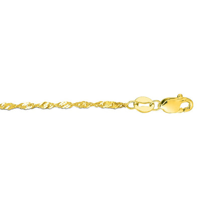 10K Gold Singapore Chain with Lobster Lock