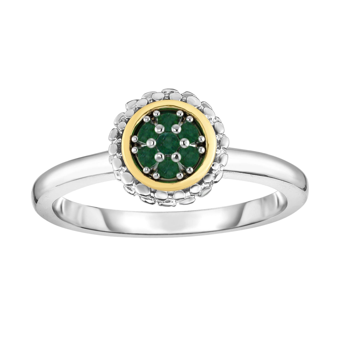 18K Gold and Silver Fancy Ring with Constellation Cluster and Gemstone Options